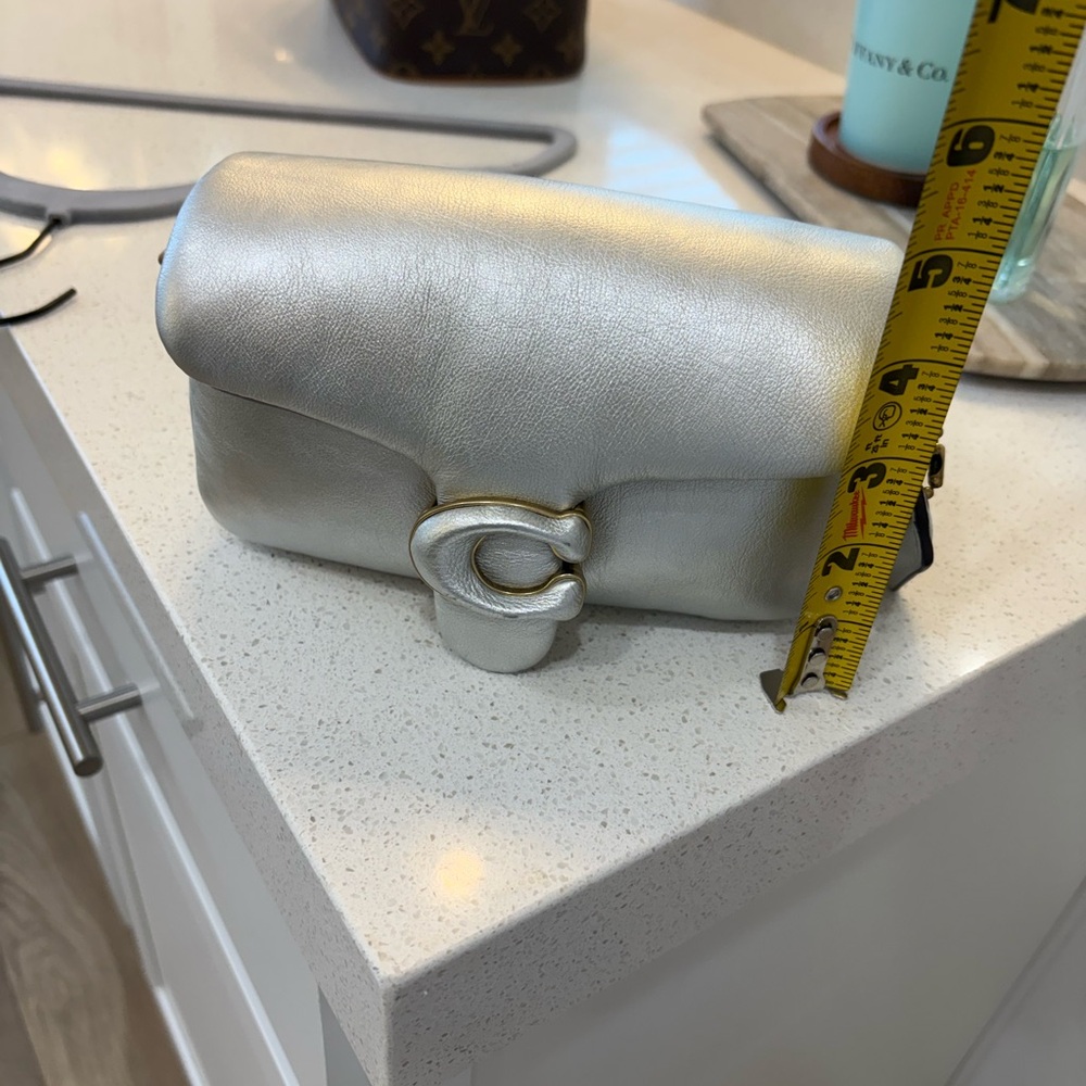 Coach Pillow Tabby MetallicSilver Leather Shoulder Bag - Picture 12 of 12